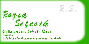 rozsa sefcsik business card